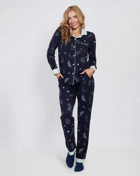 Starlaced Slumber (Navy) Full-Length | Romantasy Bookish Pyjamas (Preorder) Slumber & Sorcery