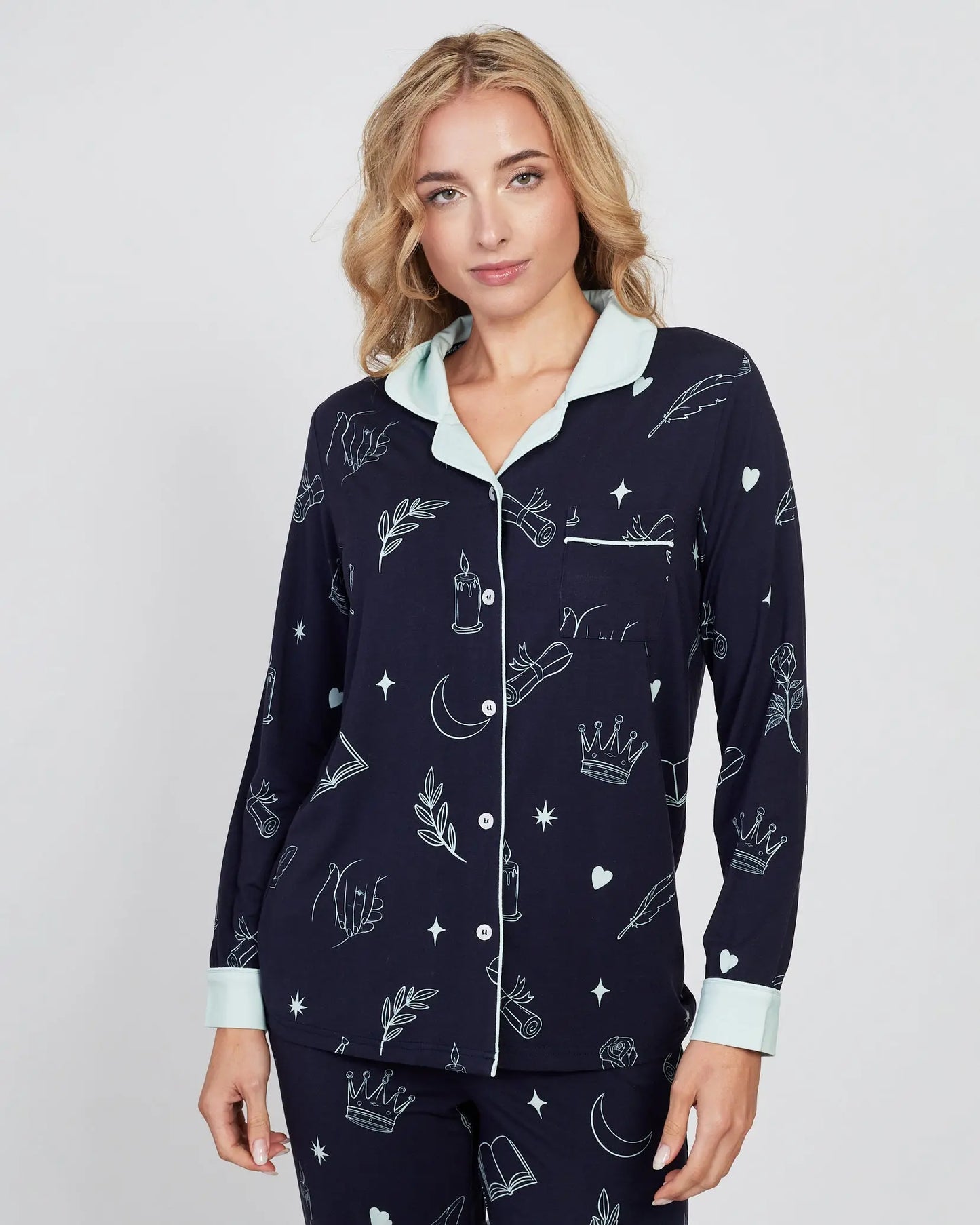 Starlaced Slumber (Navy) Full-Length | Romantasy Bookish Pyjamas (Preorder) Slumber & Sorcery